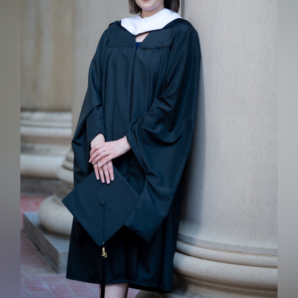 Jostens Black Master's Graduation Gown with Cap 5'3"